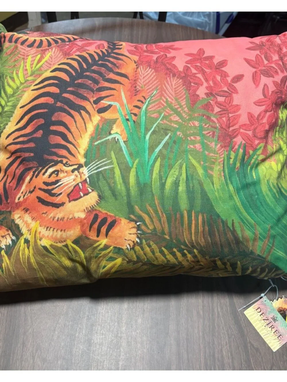 Tiger Print Decorative Pillow Set of 2 Throw Pillows World Traveler South Africa - Picture 3 of 14
